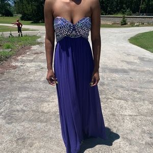 Purple Embellished Prom Dress Size 11"Preowned"